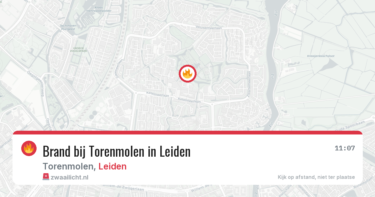 Brand bij Torenmolen in Leiden — 8 aug 2026