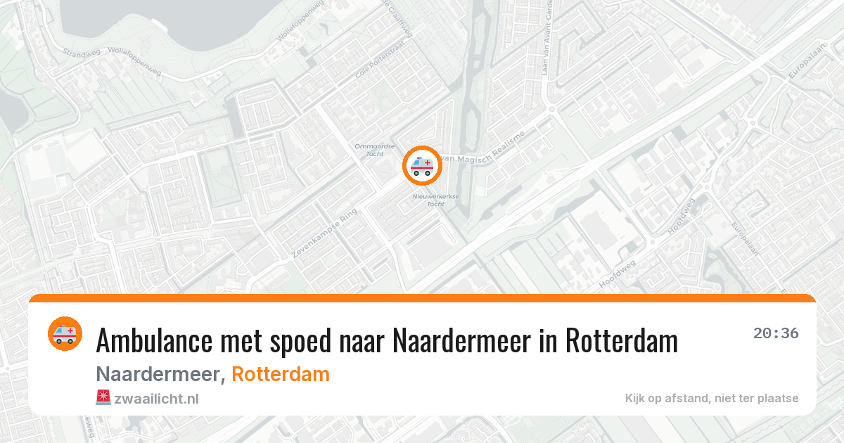 Ambulance met spoed naar Naardermeer in Rotterdam — 18 mei 2026