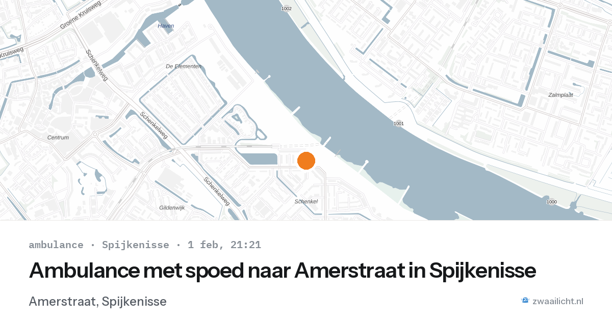 Ambulance met spoed naar Amerstraat in Spijkenisse — 1 feb 2026