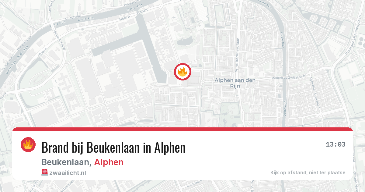 Brand bij Beukenlaan in Alphen — 28 jun 2026