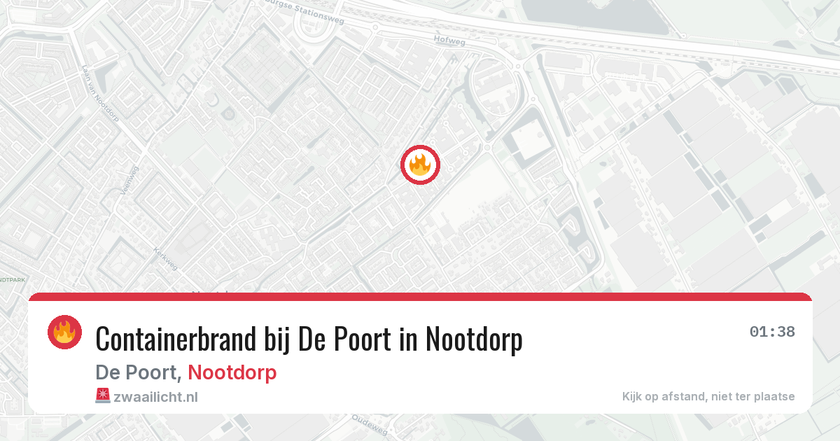Containerbrand bij De Poort in Nootdorp — 6 jun 2026