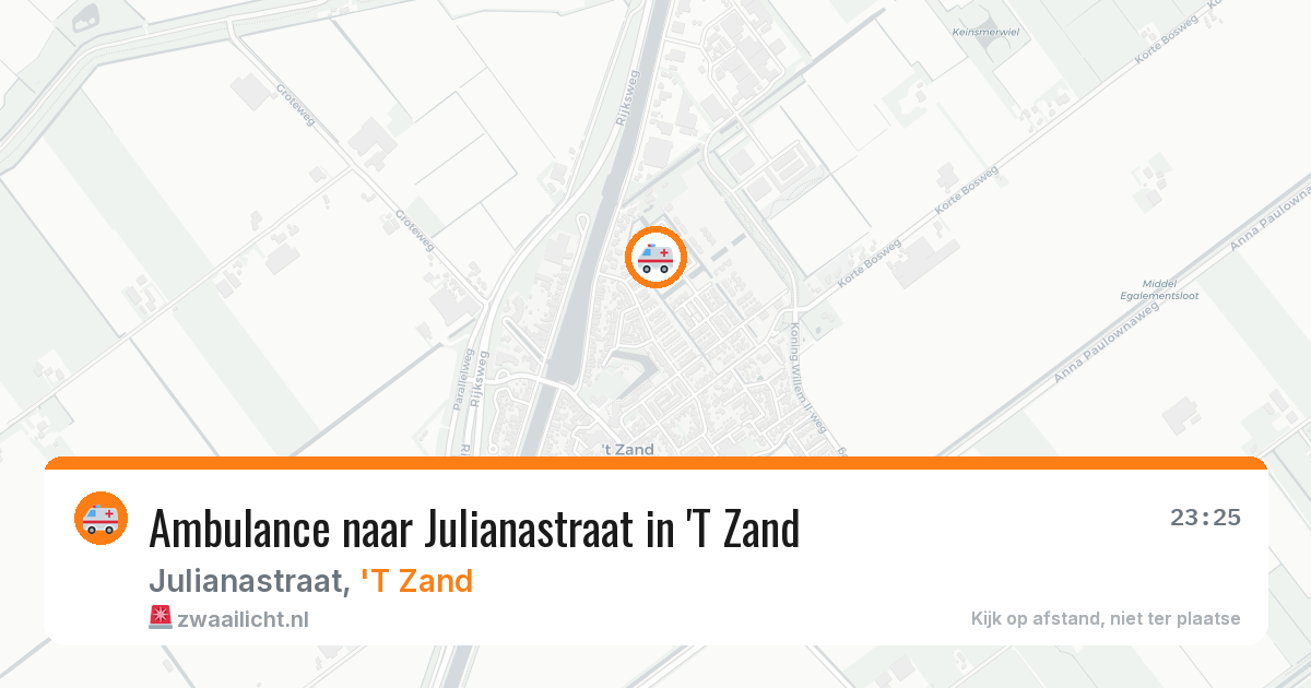 Ambulance naar Julianastraat in 'T Zand — 18 mei 2026