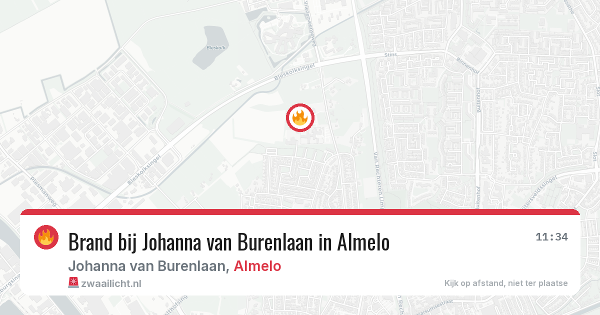 Brand bij Johanna van Burenlaan in Almelo — 28 jun 2026