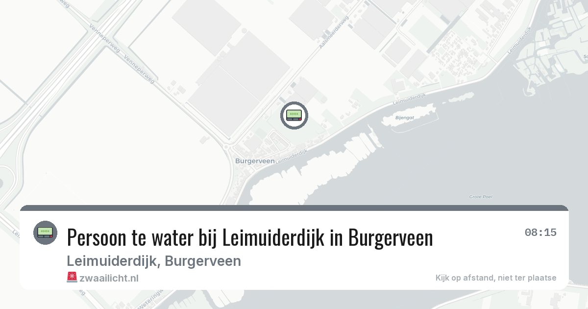 Persoon te water bij Leimuiderdijk in Burgerveen — 4 mrt 2026