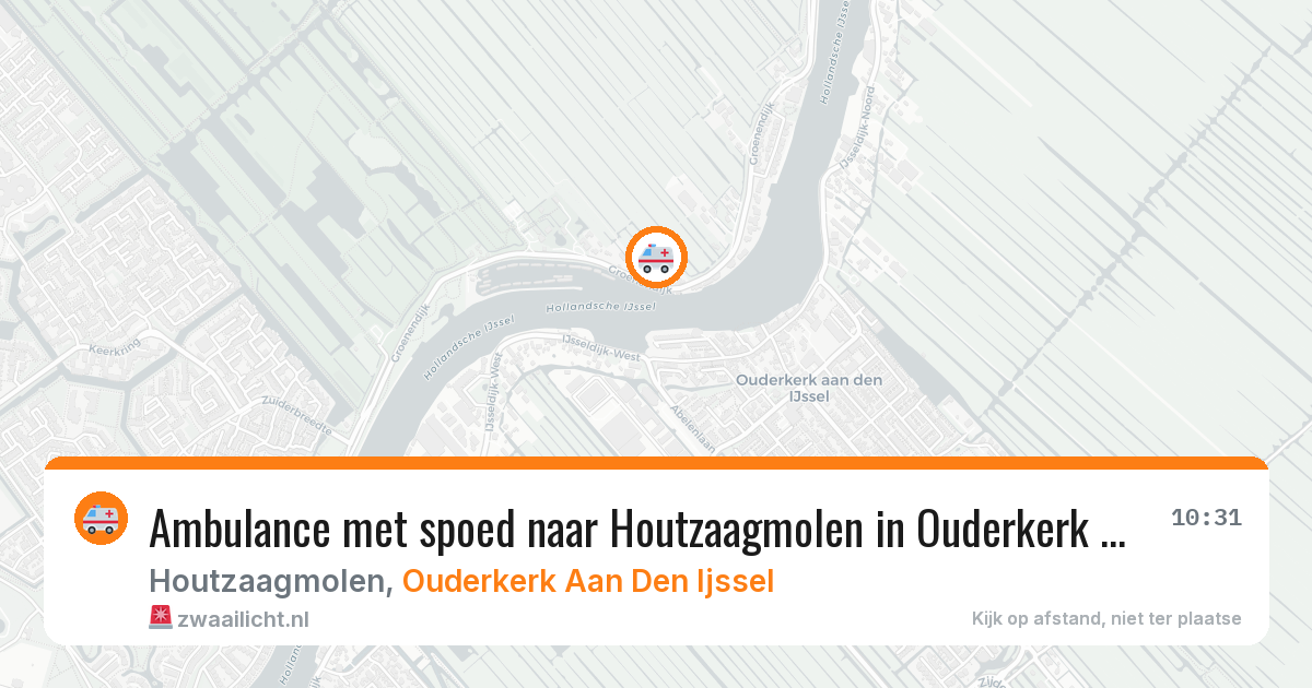 Ambulance met spoed naar Houtzaagmolen in Ouderkerk Aan Den Ijssel — 5 aug 2026