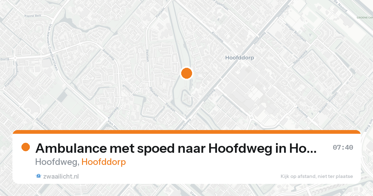 Ambulance met spoed naar Hoofdweg in Hoofddorp — 28 mei 2026
