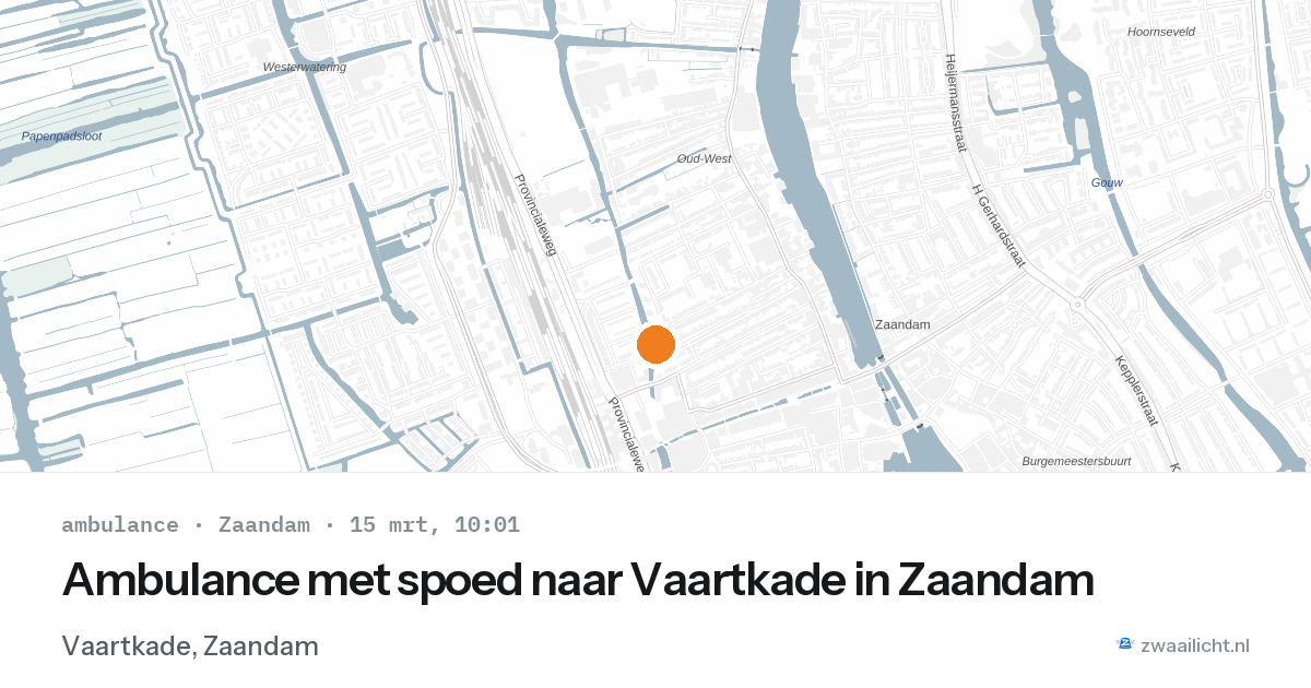 Ambulance met spoed naar Vaartkade in Zaandam — 15 mrt 2026