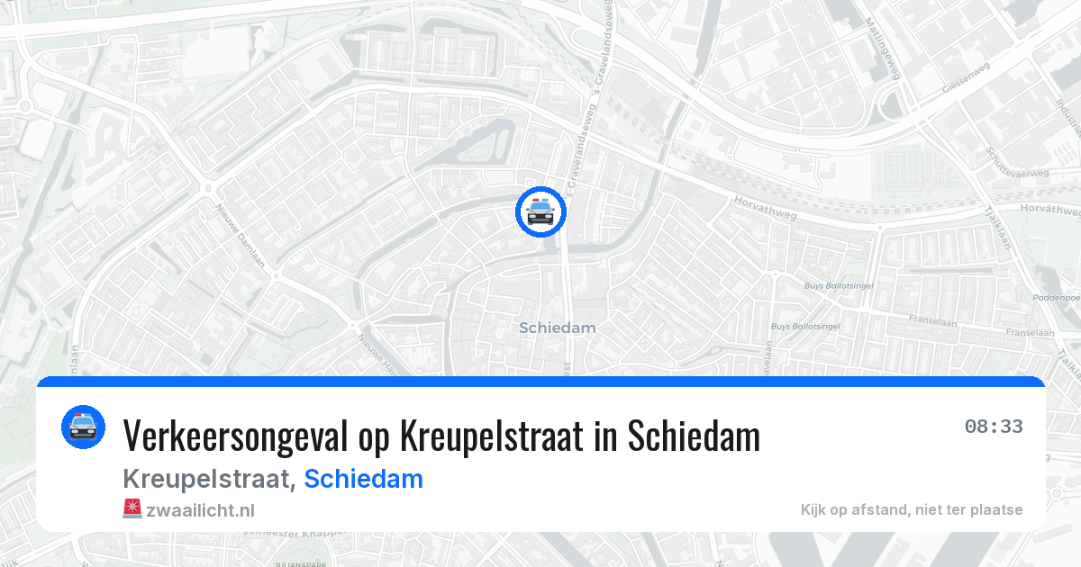Verkeersongeval op Kreupelstraat in Schiedam — 15 jul 2026