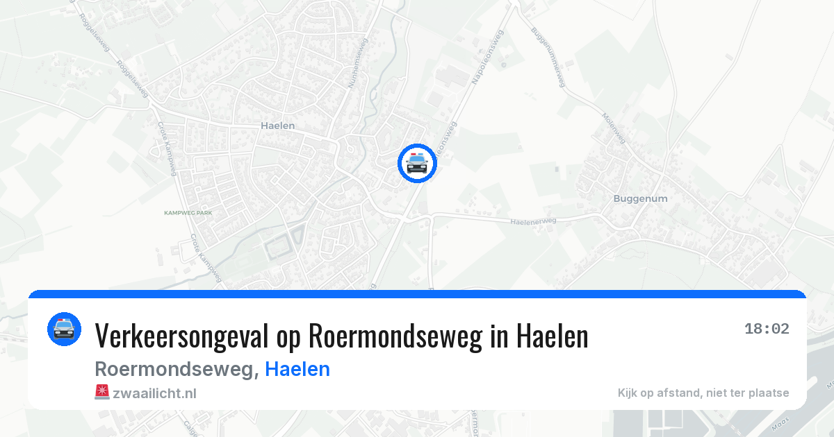 Verkeersongeval op Roermondseweg in Haelen — 1 aug 2026