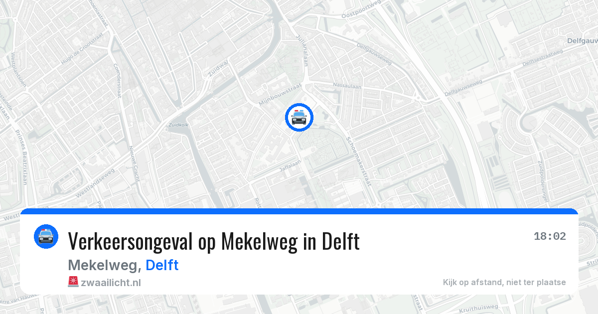 Verkeersongeval op Mekelweg in Delft — 8 jun 2026