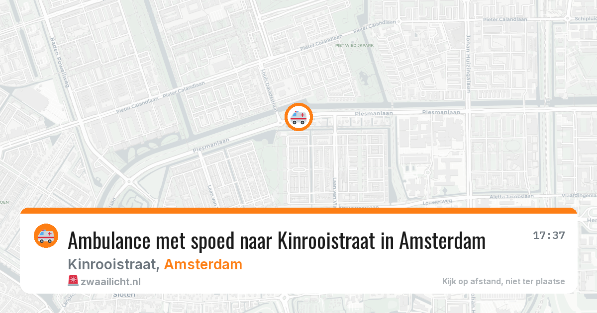 Ambulance met spoed naar Kinrooistraat in Amsterdam — 17 mei 2026