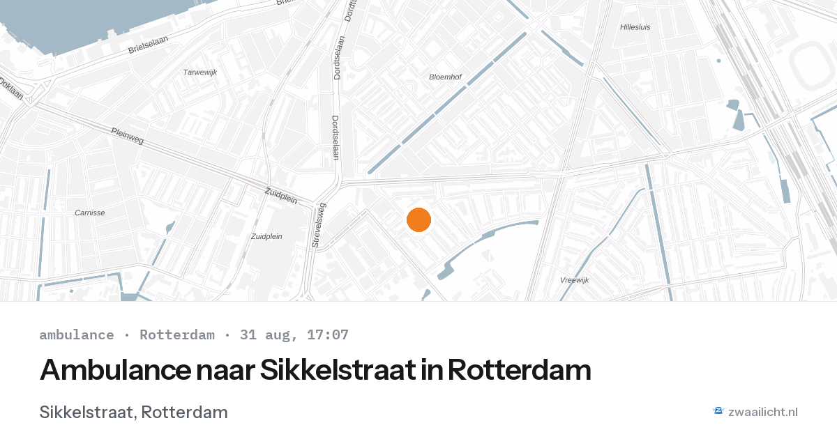 Ambulance naar Sikkelstraat in Rotterdam — 31 aug 2026