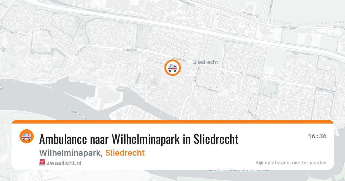 Ambulance naar Wilhelminapark in Sliedrecht — 14 aug 2026
