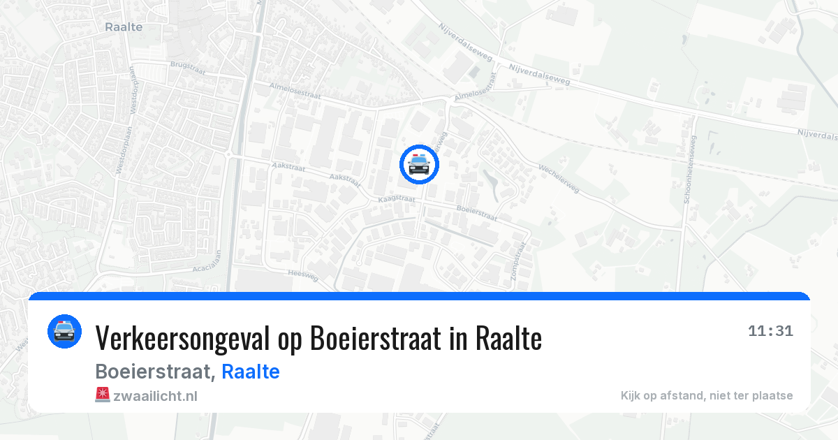 Verkeersongeval op Boeierstraat in Raalte — 17 jan 2026
