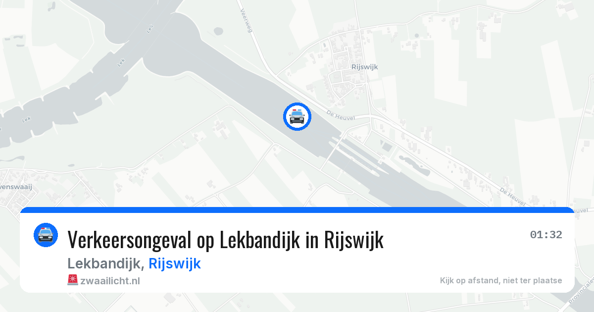 Verkeersongeval op Lekbandijk in Rijswijk — 10 jul 2026
