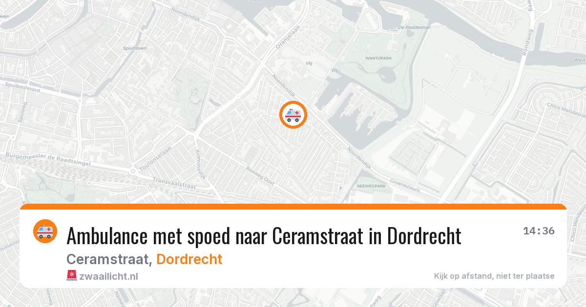 Ambulance met spoed naar Ceramstraat in Dordrecht — 13 apr 2026