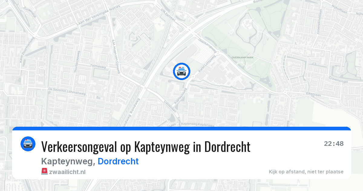 Verkeersongeval op Kapteynweg in Dordrecht — 30 jun 2026