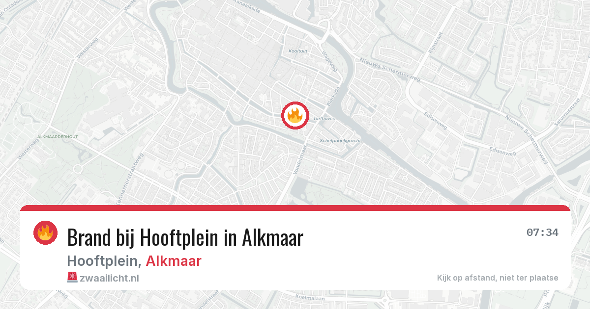 Brand bij Hooftplein in Alkmaar — 26 jul 2026