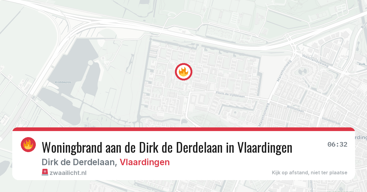 Woningbrand aan de Dirk de Derdelaan in Vlaardingen — 20 jun 2026