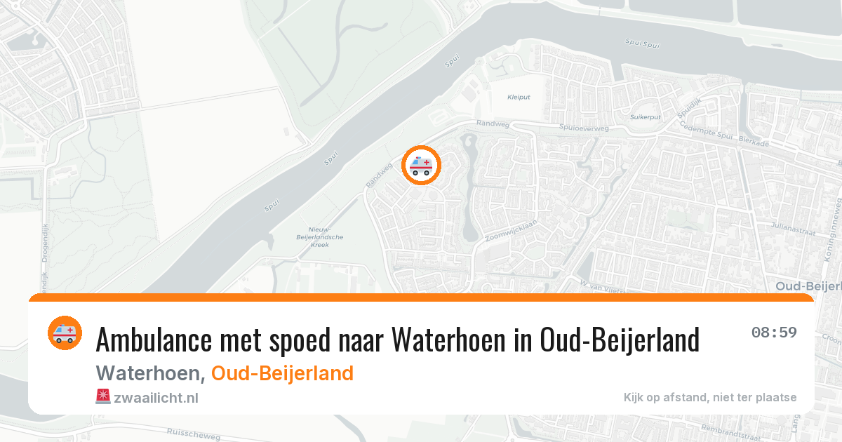 Ambulance met spoed naar Waterhoen in Oud-Beijerland — 20 apr 2026