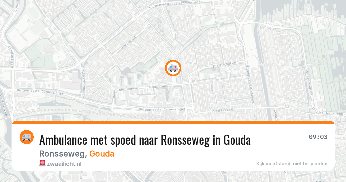 Ambulance met spoed naar Ronsseweg in Gouda — 29 jun 2026