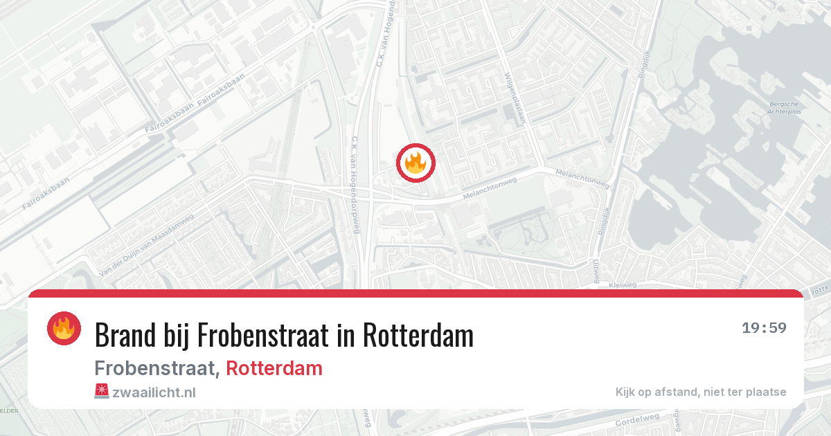 Brand bij Frobenstraat in Rotterdam — 13 aug 2026