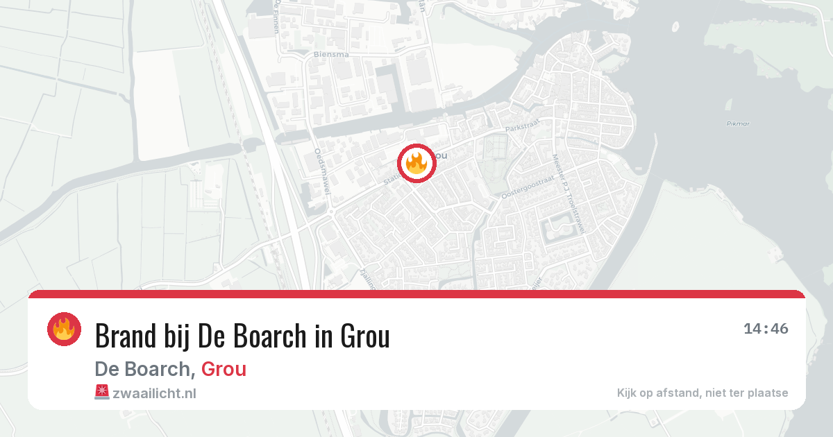 Brand bij De Boarch in Grou — 4 apr 2026