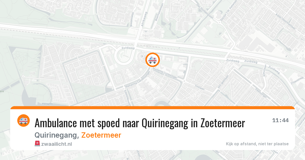 Ambulance met spoed naar Quirinegang in Zoetermeer — 2 aug 2026
