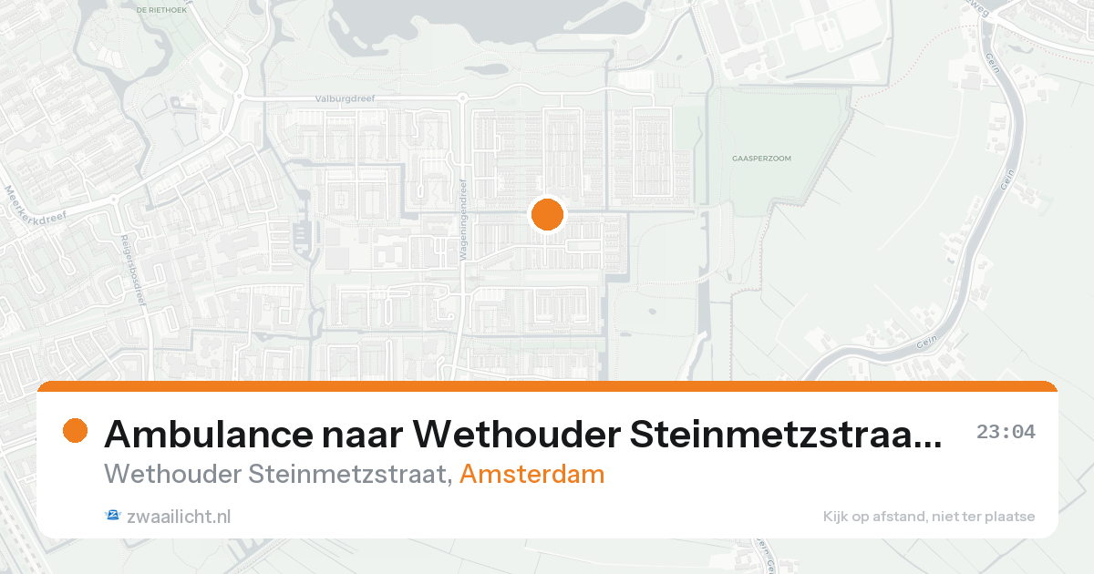 Ambulance naar Wethouder Steinmetzstraat in Amsterdam — 15 aug 2026