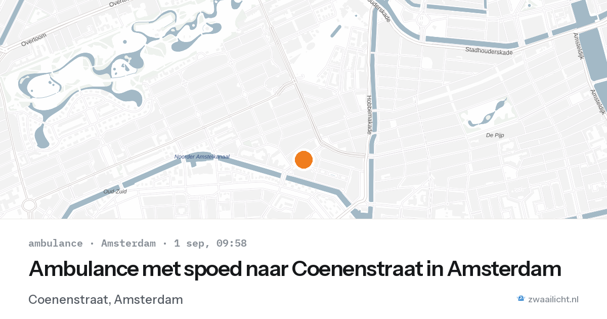 Ambulance met spoed naar Coenenstraat in Amsterdam — 1 sep 2026
