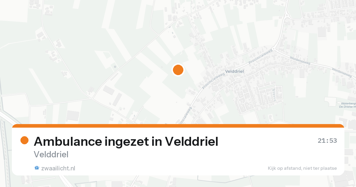 Ambulance ingezet in Velddriel — 14 aug 2026
