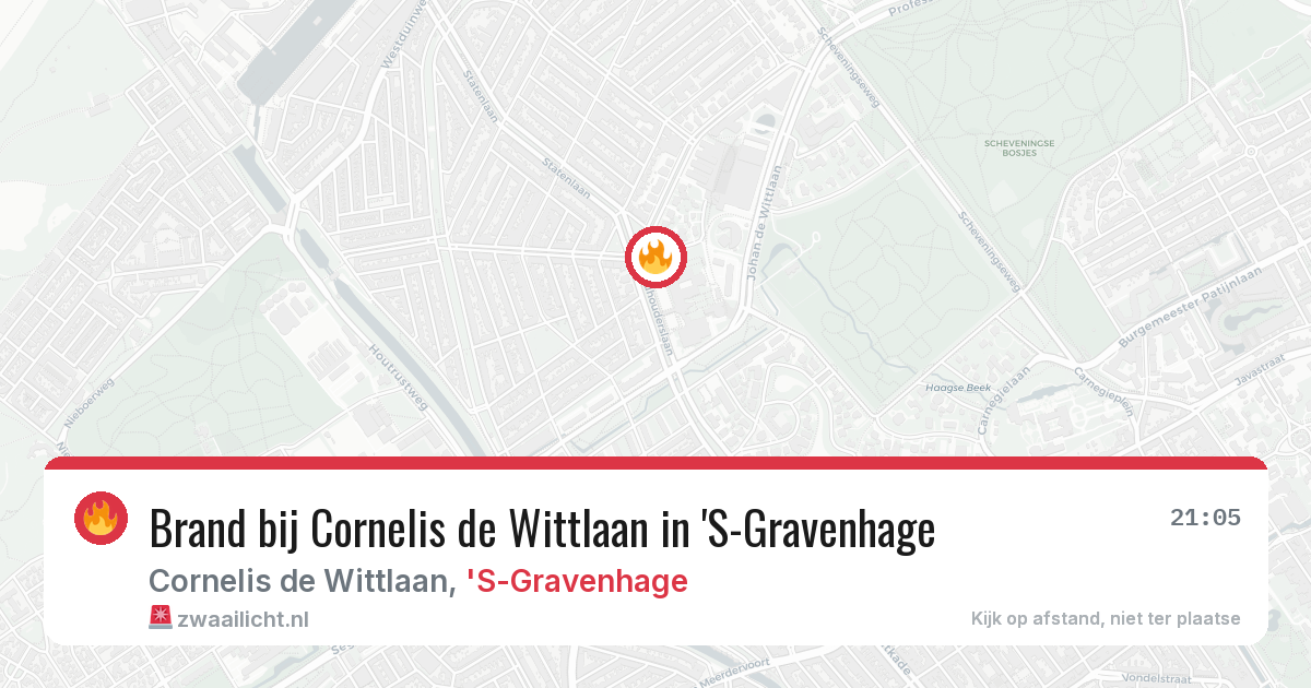 Brand bij Cornelis de Wittlaan in 'S-Gravenhage — 18 jun 2026