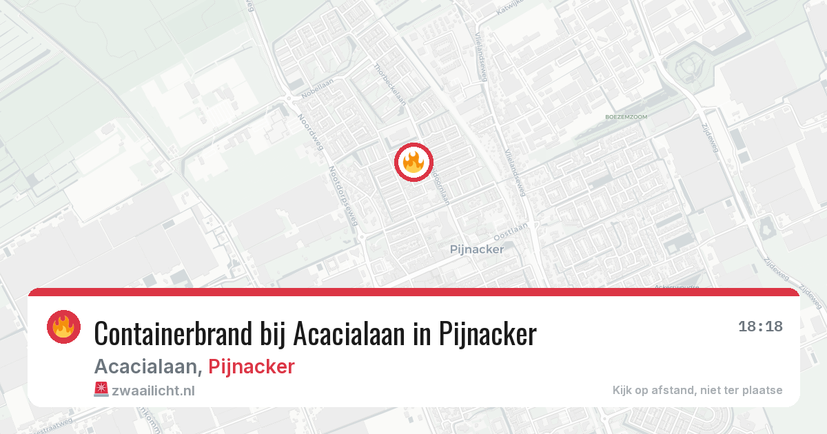 Containerbrand bij Acacialaan in Pijnacker — 10 jun 2026
