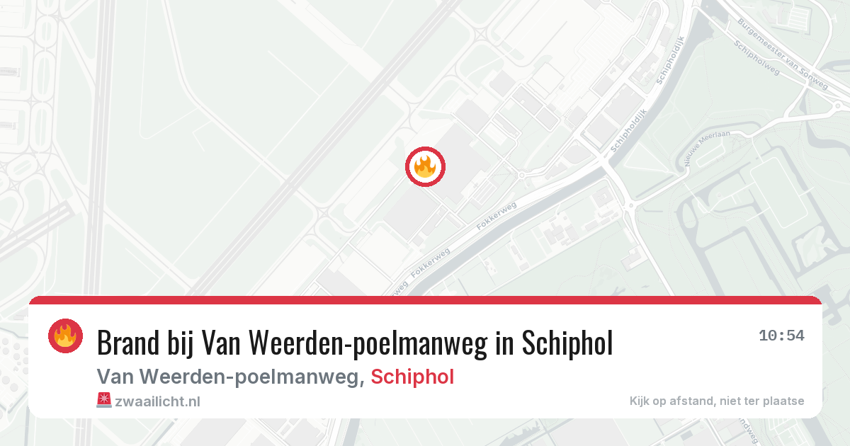 Brand bij Van Weerden-poelmanweg in Schiphol — 31 jul 2026
