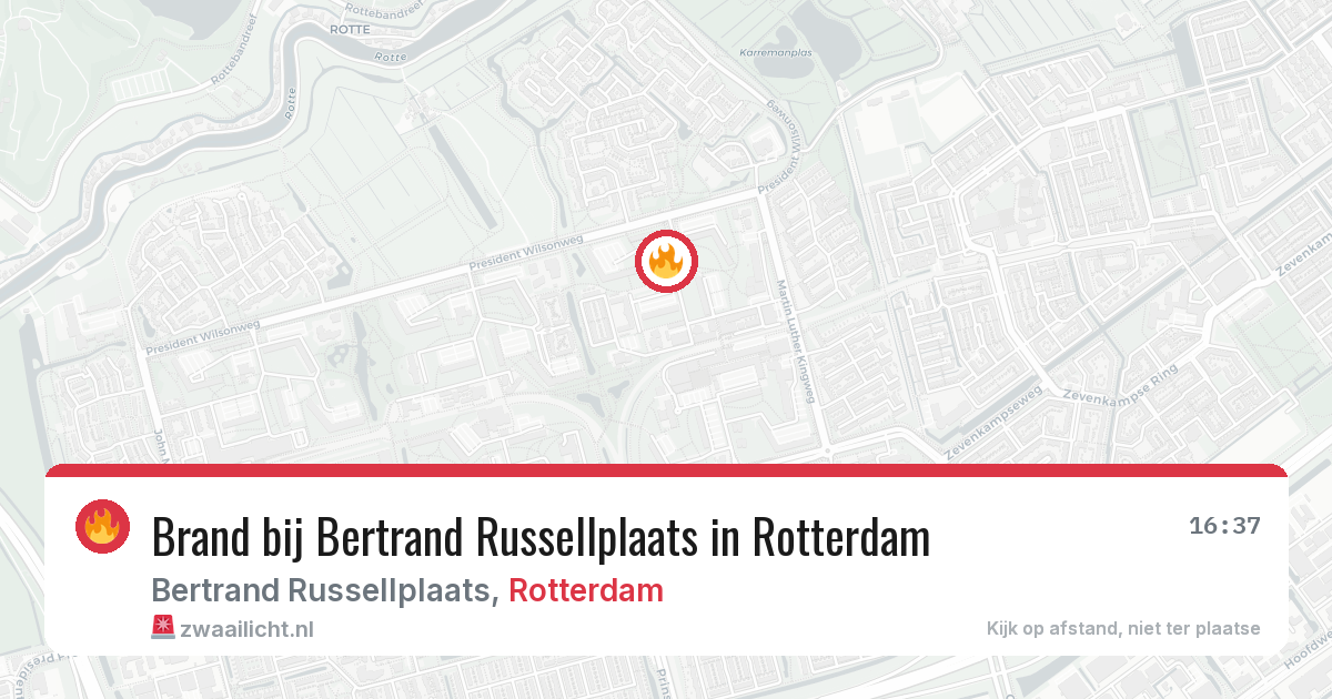 Brand bij Bertrand Russellplaats in Rotterdam — 2 jul 2026