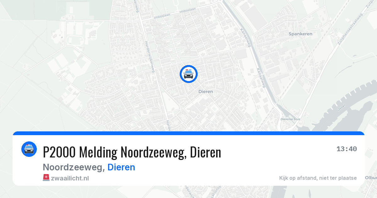P2000 Melding Noordzeeweg, Dieren — 16 mrt 2026