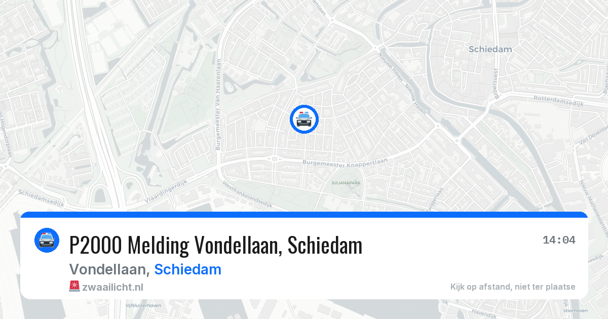 P2000 Melding Vondellaan, Schiedam — 25 mei 2026