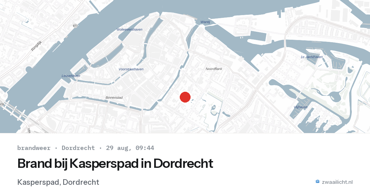 Brand bij Kasperspad in Dordrecht — 29 aug 2026