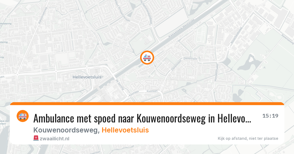 Ambulance met spoed naar Kouwenoordseweg in Hellevoetsluis — 17 mei 2026