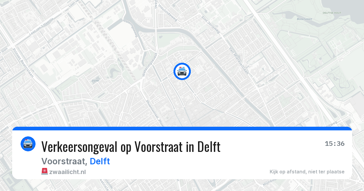 Verkeersongeval op Voorstraat in Delft — 20 mrt 2026