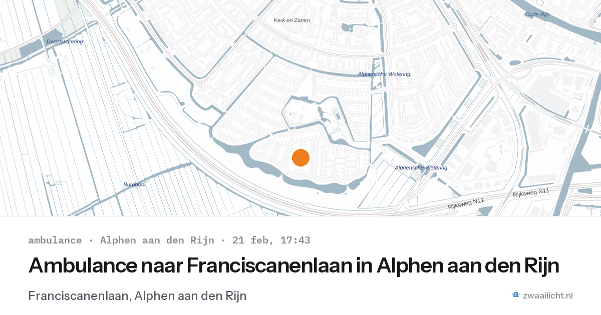 Ambulance naar Franciscanenlaan in Alphen aan den Rijn — 21 feb 2026