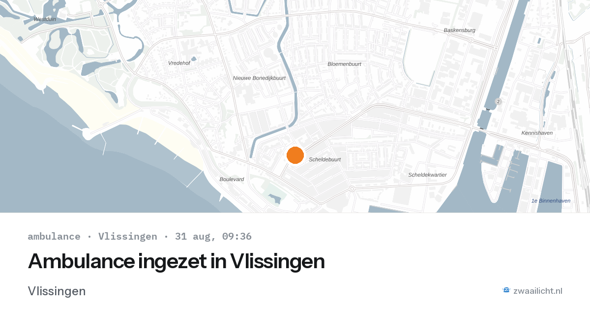 Ambulance ingezet in Vlissingen — 31 aug 2026