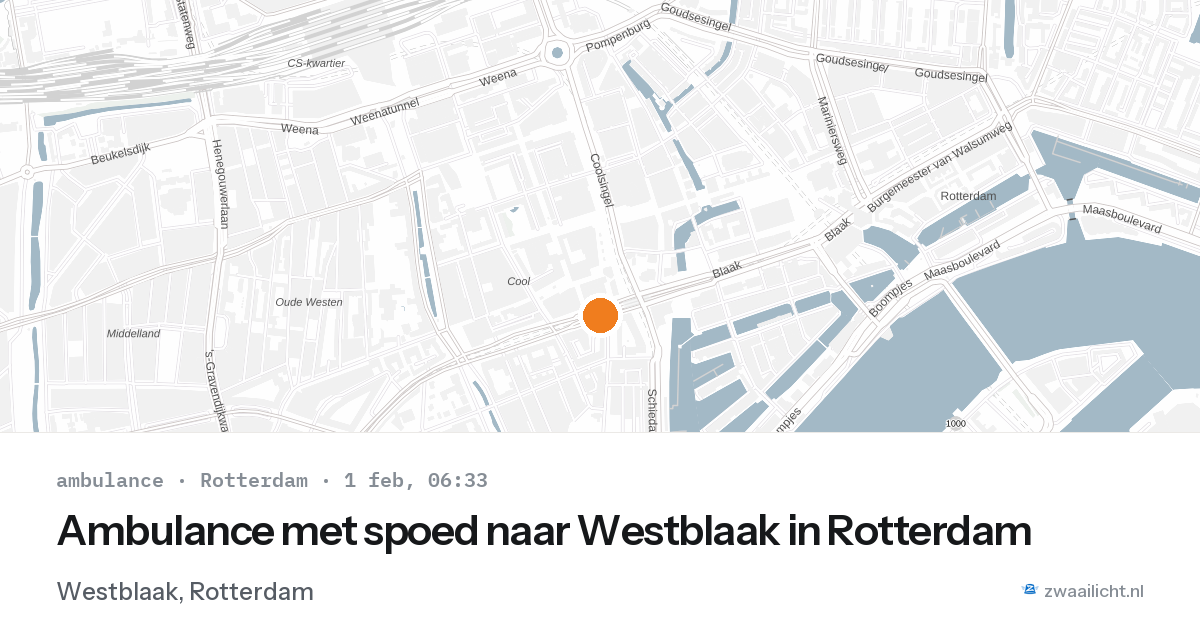 Ambulance met spoed naar Westblaak in Rotterdam — 1 feb 2026