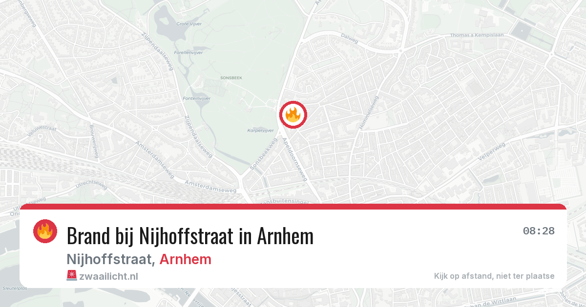 Brand bij Nijhoffstraat in Arnhem — 28 jun 2026