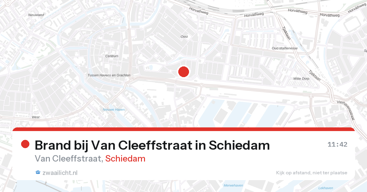 Brand bij Van Cleeffstraat in Schiedam — 26 aug 2026