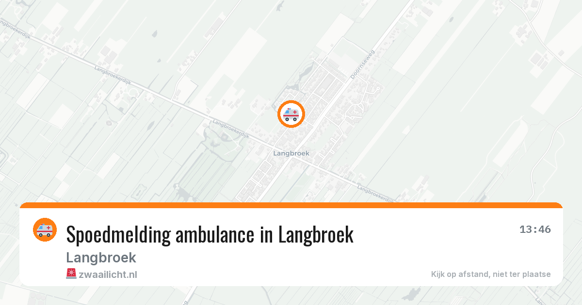 Spoedmelding ambulance in Langbroek — 9 aug 2026