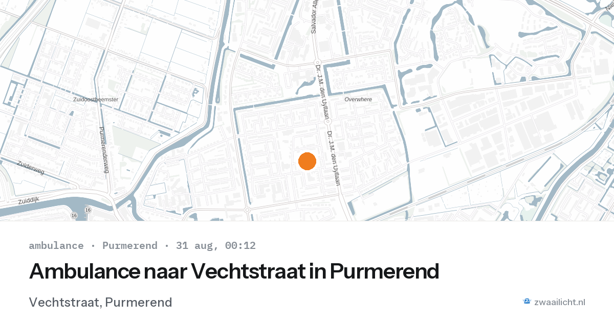 Ambulance naar Vechtstraat in Purmerend — 30 aug 2026
