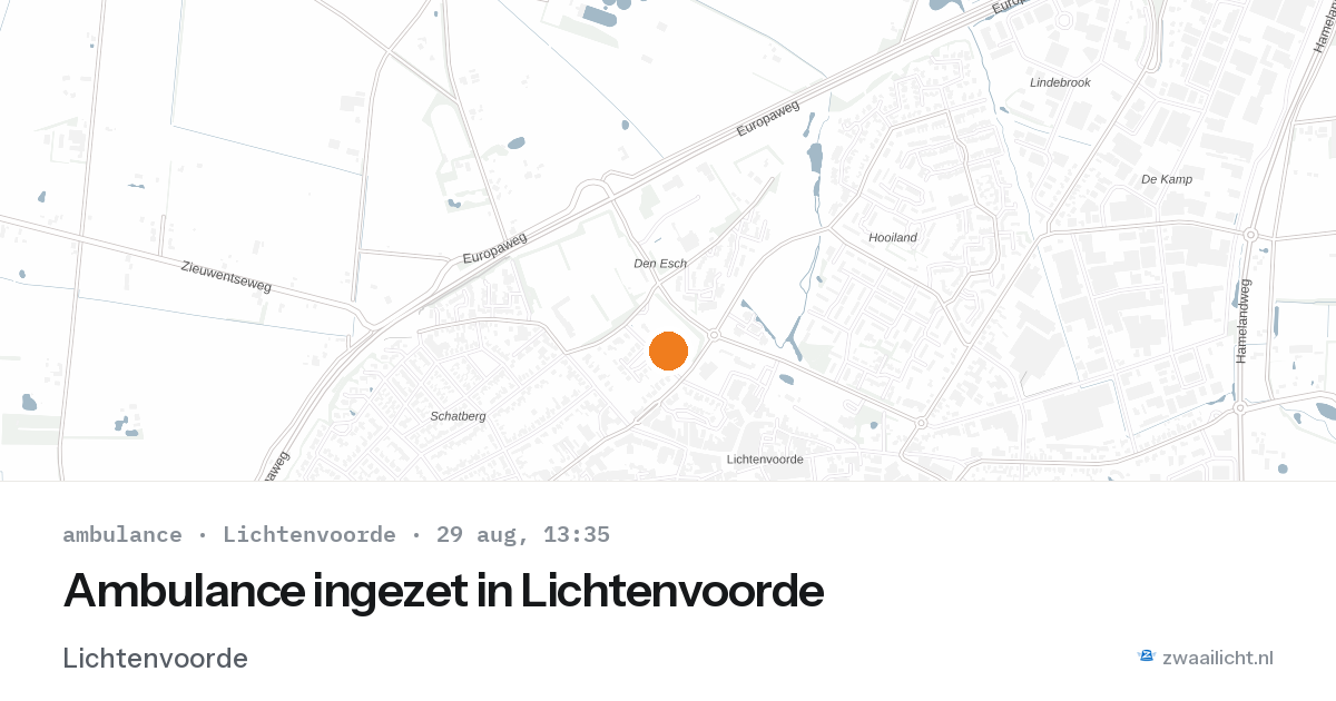 Ambulance ingezet in Lichtenvoorde — 29 aug 2026