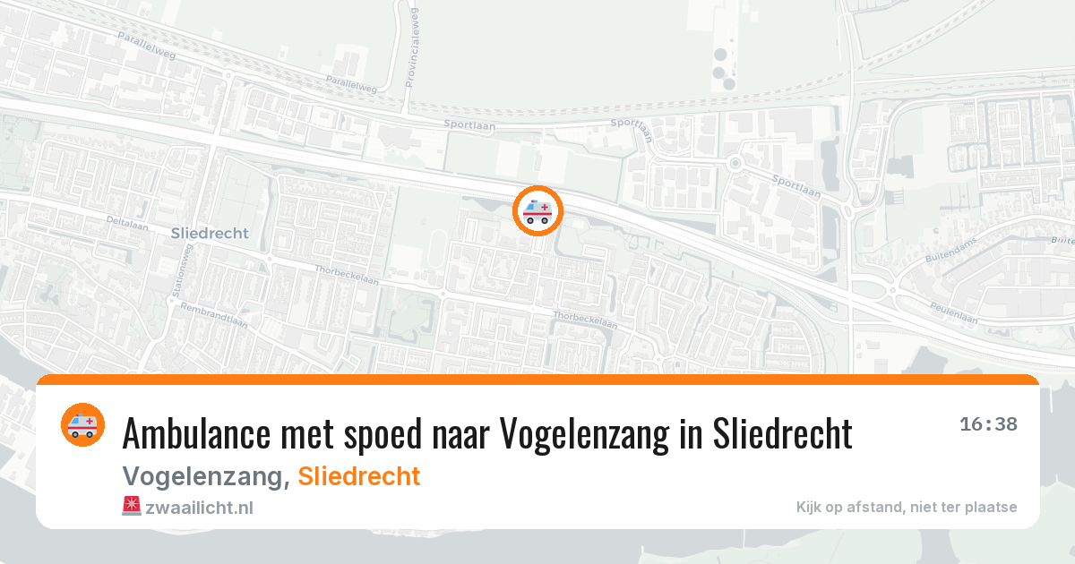 Ambulance met spoed naar Vogelenzang in Sliedrecht — 20 mei 2026
