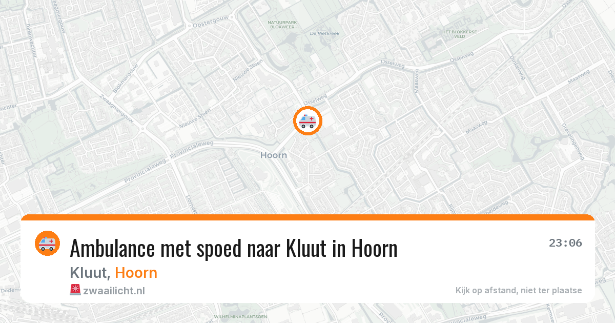 Ambulance met spoed naar Kluut in Hoorn — 17 mei 2026